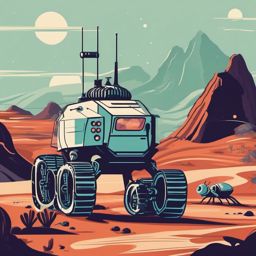 Space Rover Clipart - A space rover exploring alien landscapes.  color vector clipart, minimal style