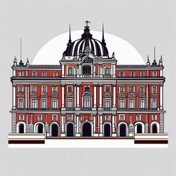 Madrid clipart - Royal Palace of Madrid and Plaza Mayor, ,color clipart vector style