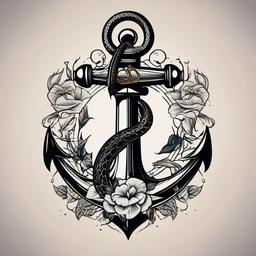 Anchor tatoo with a snake 