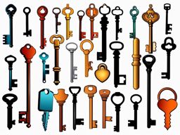 Key clipart - Key symbolizing access and security,  color clipart, vector art