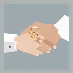 Wedding Rings Exchange clipart - Exchange of wedding rings, ,vector color clipart,minimal