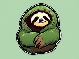 Sloth cartoon - slow-moving, tree-dweller  cartoon sticker style