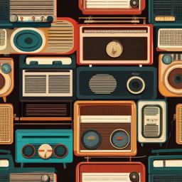 Radio Clipart - Vintage radio tuned to classic tunes of the past.  color clipart, minimalist, vector art, 