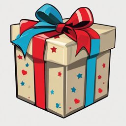 Gift box clipart - Gift box for surprises and presents,  color clipart, vector art