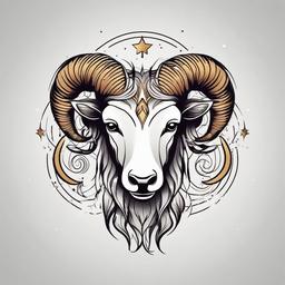 constellation aries tattoo  simple vector color tattoo