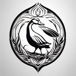 Simple Goose Tattoo - A clean and uncomplicated tattoo featuring a simple yet elegant goose design.  simple color tattoo design,white background