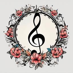 song note tattoo  simple vector color tattoo