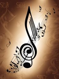 music note clipart - a musical note in a staff. 