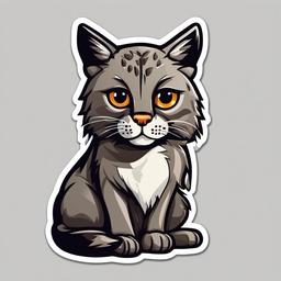 Bobcat cartoon - stealthy feline with sharp senses  cartoon sticker style