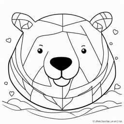 polar bear directed drawing kindergarten line art