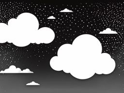 cloud clipart black and white - drifting serenely. 