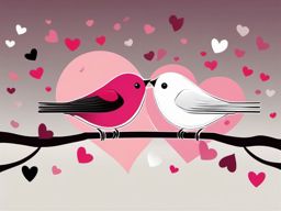 Wedding Love Birds clipart - Love birds as a symbol of love, ,vector color clipart,minimal