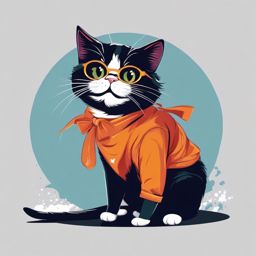 Funny Cat - A comical cat that constantly surprises with its playful behavior and hilarious expressions. , vector art, splash art, t shirt design