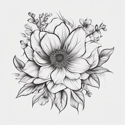 Best Flowers for Tattoos - Reference to the best types of flowers for tattoo designs.  simple color tattoo,minimalist,white background