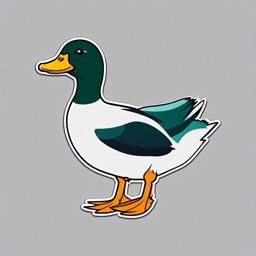 Duck Sticker - A quacking duck with webbed feet. ,vector color sticker art,minimal