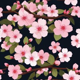 Sakura flower clipart, A delicate pink cherry blossom in full bloom.  simple, 2d flat