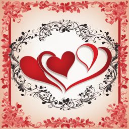 love clipart - two hearts dancing freely, entwined in a whimsical love waltz 