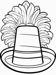 Pilgrim Hat Coloring Pages - Iconic Symbol of Thanksgiving Tradition  minimal black outline printable sheet, coloring page