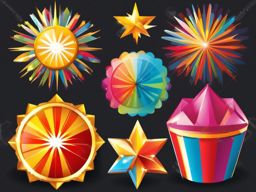 Starburst clipart - Starburst icon for attention and highlights,  color clipart, vector art