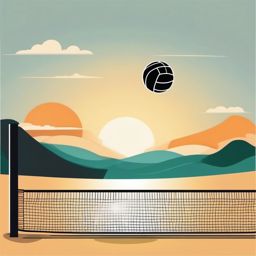 Ball Clipart - Volleyball in mid-air during an exciting match.  color clipart, minimalist, vector art, 