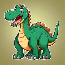 Dino clipart - cartoon dinosaur with a big smile  