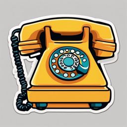 Telephone Emoji Sticker - Old-school call, , sticker vector art, minimalist design
