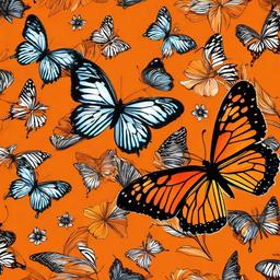 Orange Background Wallpaper - butterfly background orange  
