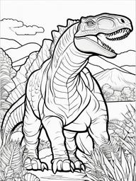 Amargasaurus Coloring Pages - Double-Spined Dinosaur  black outline printable coloring page