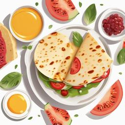 Breakfast clipart - Breakfast wrap with cheese.  vector style illustration, white background