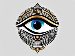 egyptian eye symbol tattoo  simple color tattoo,minimal,white background