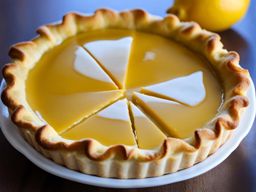 a golden, flaky pie crust with a sweet and tart filling of lemon custard. 