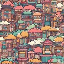 Kawaii Wallpaper - Kawaii Culture in the Streets of Tokyo  wallpaper style, intricate details, patterns, splash art, light colors 