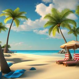 Beach background - beach 3d background  