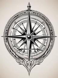 compass and arrow tattoo  vector tattoo design