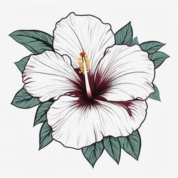 Hibiscus Outline Tattoo - Embrace simplicity with a hibiscus outline tattoo, featuring clean lines that highlight the distinctive silhouette of the tropical flower.  simple color tattoo, minimal, white background