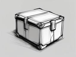 sketch of box  minimal rough sketch scribbles,doodles,black and white