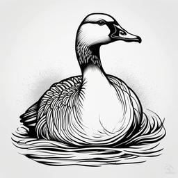 Goose Tattoo Simple - A simple and straightforward tattoo featuring a charming goose design.  simple color tattoo design,white background