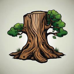 tree stump tattoo  simple vector color tattoo