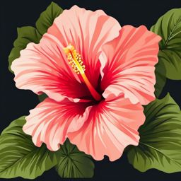 Hibiscus clipart, A vibrant hibiscus flower in full bloom.  simple, 2d flat