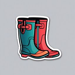 Rain boots sticker- Waterproof and stylish, , sticker vector art, minimalist design