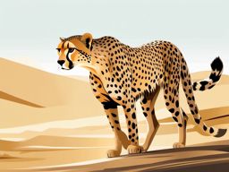 Cheetah clipart - Fastest land animal known for sprinting, ,vector color clipart,minimal