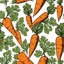 Carrot Plant Clipart - A carrot plant with healthy orange carrots.  color vector clipart, minimal style