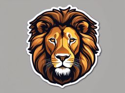 African Lion Sticker - A proud African lion with a majestic mane, ,vector color sticker art,minimal