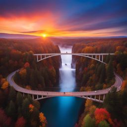 cross a bridge that connects two magical realms in a burst of color at rainbow bridge. 