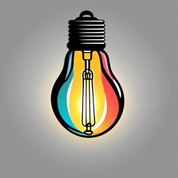 Clipart of a Light Bulb - Light bulb symbolizing ideas and creativity,  color vector clipart, minimal style