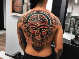 traditional aztec tattoos  simple vector color tattoo