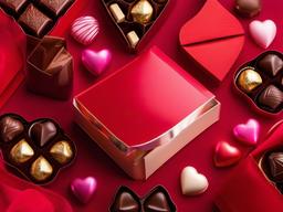 Valentines Day background - Close-up of chocolates in heart-shaped packaging  aesthetic background wallpaper