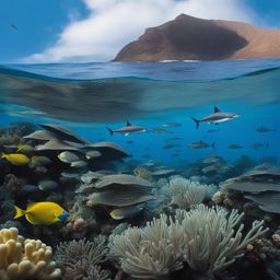 socorro island, mexico - illustrate the underwater magic of socorro island, known for its encounters with large marine species. 