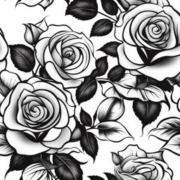 Tattoo rose shoulder, Elegant rose tattoos designed for the shoulder.  color, tattoo patterns, white clean background