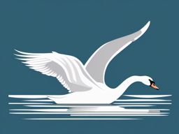 Swan clipart - Graceful waterfowl gliding on a tranquil lake, ,color clipart vector style